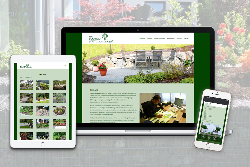 Webseite (responsive) für Bockheim Gartenbau in Lennestadt